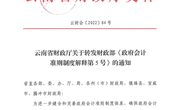 云南省财政厅关于转发财政部《政府会计准则制度解释第5号》的通知